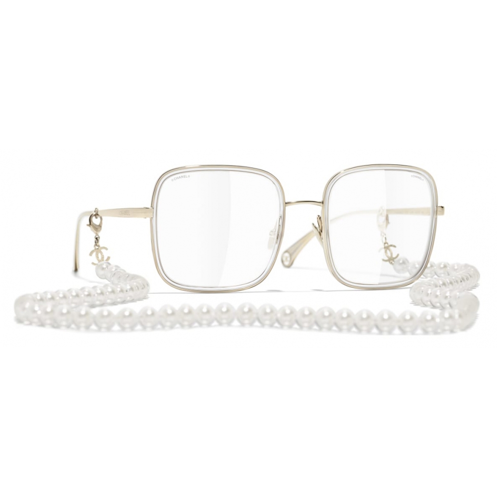 Chanel - Square Sunglasses - Silver Transparent - Chanel Eyewear - Avvenice