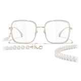 Chanel - Occhiali Quadrati da Sole - Oro Trasparente - Chanel Eyewear