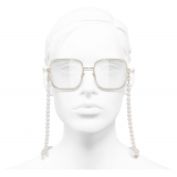 Chanel - Occhiali Quadrati da Sole - Oro Trasparente - Chanel Eyewear