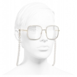 Chanel - Occhiali Quadrati da Sole - Oro Trasparente - Chanel Eyewear