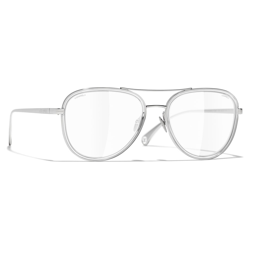 Chanel - Pilot Sunglasses - Silver Transparent - Chanel Eyewear - Avvenice
