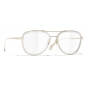 Chanel - Occhiali Modello Pilota da Sole - Oro Trasparente - Chanel Eyewear