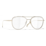 Chanel - Pilot Sunglasses - Gold Transparent - Chanel Eyewear