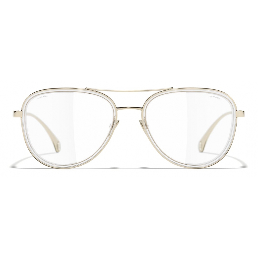 Chanel - Pilot Eyeglasses - Transparent Yellow - Chanel Eyewear - Avvenice