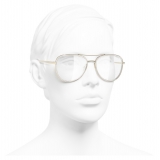 Chanel - Occhiali Modello Pilota da Sole - Oro Trasparente - Chanel Eyewear