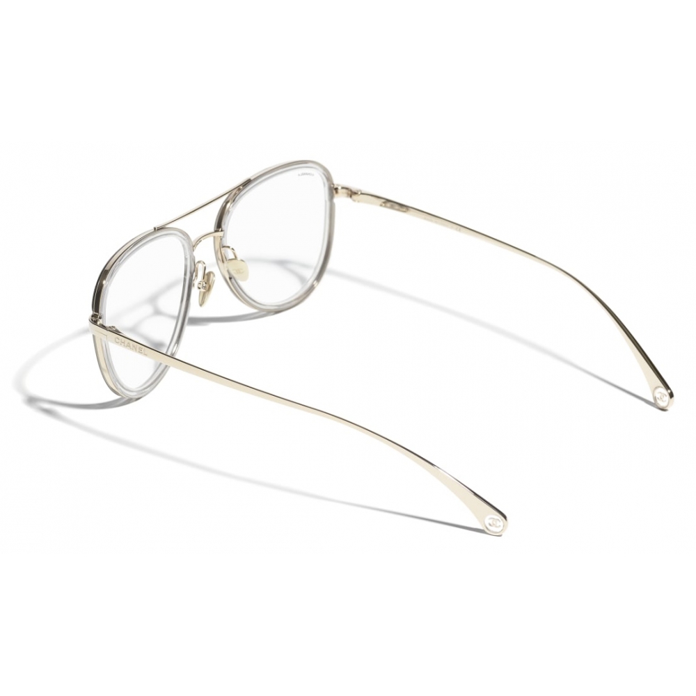 Chanel - Pilot Eyeglasses - Transparent Yellow - Chanel Eyewear - Avvenice
