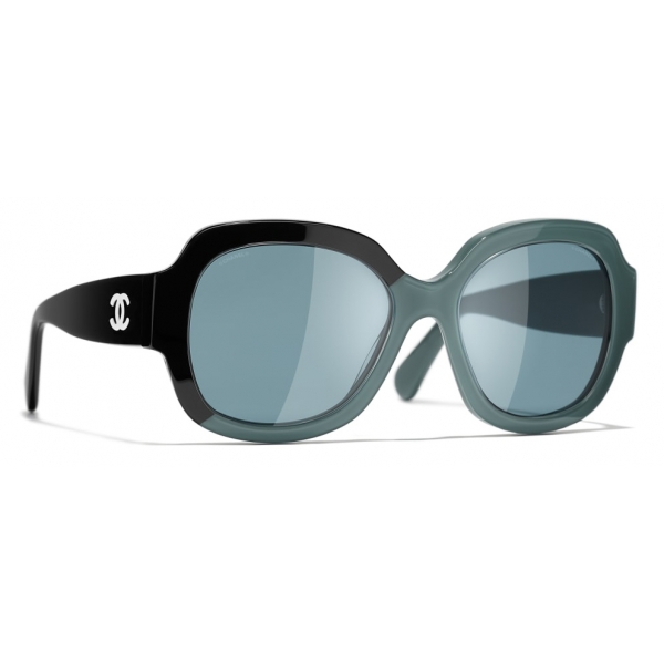 Chanel - Square Sunglasses - Black Green Blue - Chanel Eyewear