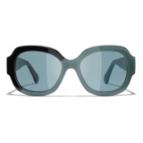 Chanel - Square Sunglasses - Black Green Blue - Chanel Eyewear