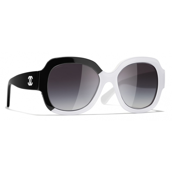 Chanel - Square Sunglasses - Black White Gray - Chanel Eyewear