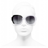 Chanel - Occhiali Quadrati da Sole - Nero Bianco Grigio - Chanel Eyewear