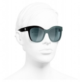 Chanel - Butterfly Sunglasses - Black Green Blue - Chanel Eyewear