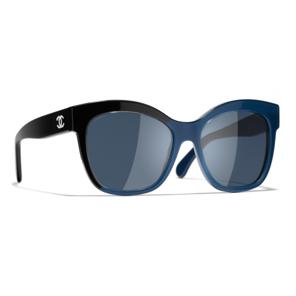 Chanel - Occhiali a Farfalla da Sole - Nero Blu - Chanel Eyewear