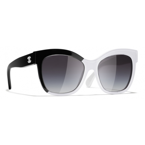 Chanel - Butterfly Sunglasses - Black White Gray - Chanel Eyewear