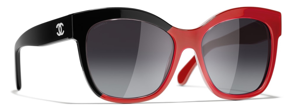 Chanel - Butterfly Sunglasses - Black Coral Gray - Chanel Eyewear - Avvenice