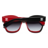 Chanel - Occhiali a Farfalla da Sole - Nero Corallo Grigio - Chanel Eyewear