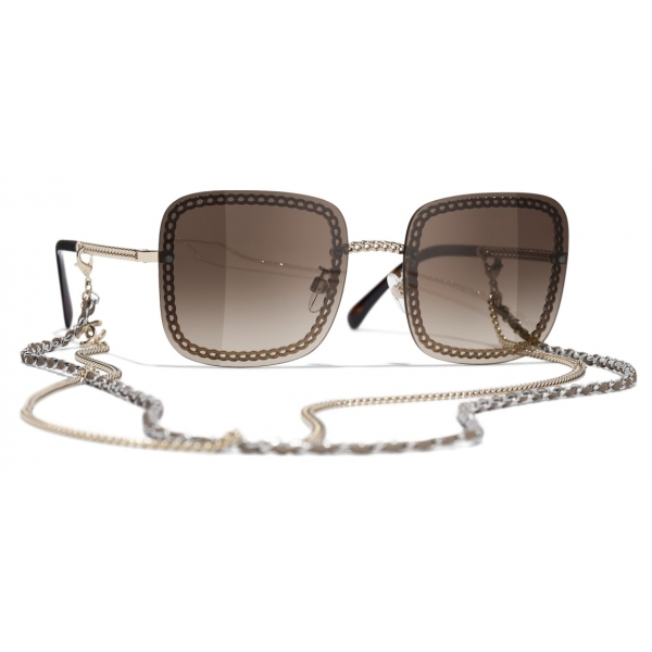 Chanel - Square Sunglasses - Light Tortoise Brown - Chanel Eyewear -  Avvenice
