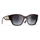 Chanel - Butterfly Sunglasses - Dark Red White Gold - Chanel Eyewear