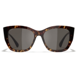 Chanel - Butterfly Sunglasses - Dark Tortoise White Gold - Chanel Eyewear