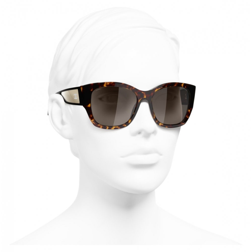 Chanel - Butterfly Sunglasses - Dark Tortoise White Gold - Chanel Eyewear -  Avvenice