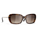 Chanel - Occhiali Quadrati da Sole - Tartaruga Scuro Marrone - Chanel Eyewear