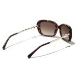 Chanel - Occhiali Quadrati da Sole - Tartaruga Scuro Marrone - Chanel Eyewear