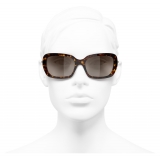 Chanel - Occhiali Quadrati da Sole - Tartaruga Scuro Marrone - Chanel Eyewear