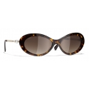 Chanel - Oval Sunglasses - Dark Tortoise Brown - Chanel Eyewear