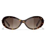 Chanel - Oval Sunglasses - Dark Tortoise Brown - Chanel Eyewear