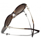 Chanel - Oval Sunglasses - Dark Tortoise Brown - Chanel Eyewear