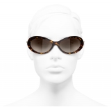 Chanel - Oval Sunglasses - Dark Tortoise Brown - Chanel Eyewear