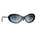 Chanel - Occhiali Ovali da Sole - Blu Scuro - Chanel Eyewear