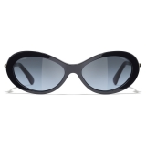 Chanel - Occhiali Ovali da Sole - Blu Scuro - Chanel Eyewear