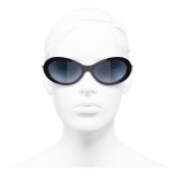 Chanel - Occhiali Ovali da Sole - Blu Scuro - Chanel Eyewear