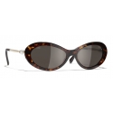 Chanel - Oval Sunglasses - Dark Tortoise Brown - Chanel Eyewear