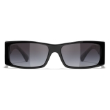 Chanel - Occhiali Rettangolari da Sole - Nero Grigio - Chanel Eyewear