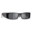 Chanel - Occhiali Rettangolari da Sole - Nero Grigio - Chanel Eyewear