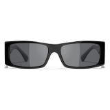 Chanel - Occhiali Rettangolari da Sole - Nero Grigio - Chanel Eyewear