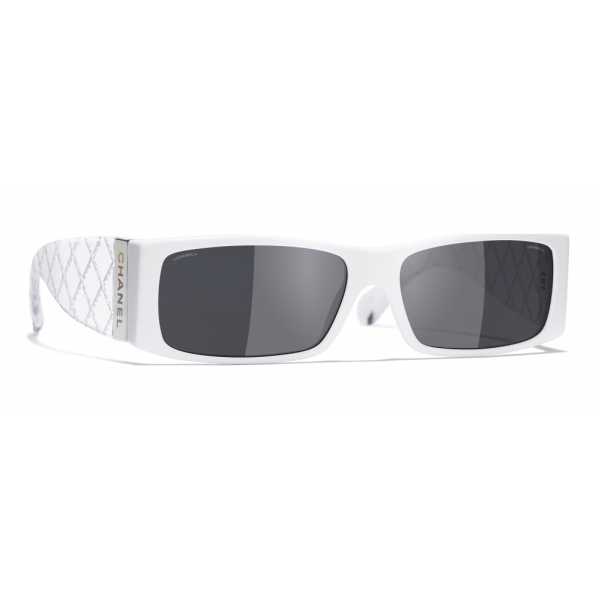 Chanel - Rectangle Sunglasses - White Gray - Chanel Eyewear