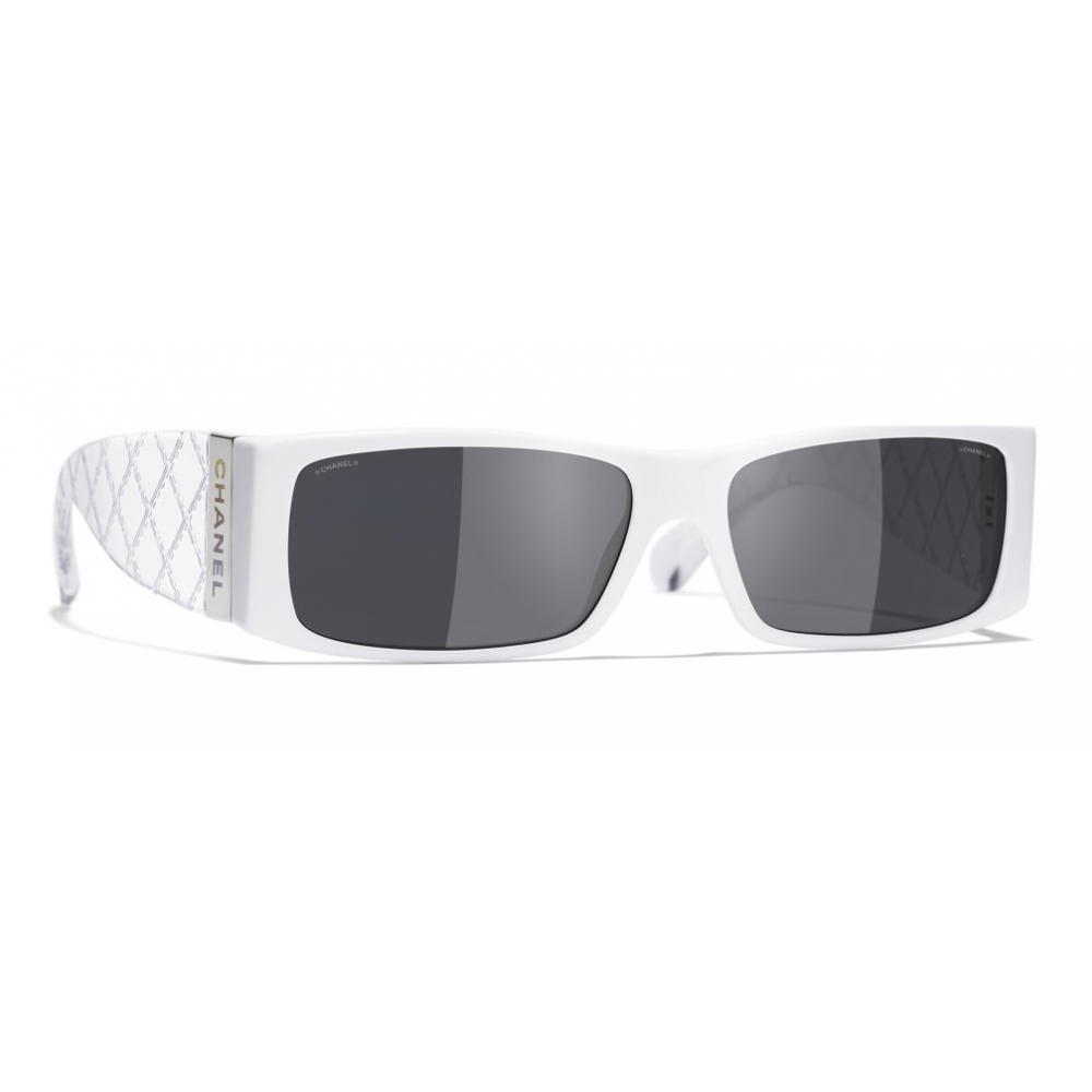 Chanel - Rectangle Sunglasses - White Gray - Chanel Eyewear - Avvenice
