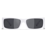 Chanel - Rectangle Sunglasses - White Gray - Chanel Eyewear