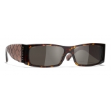 Chanel - Rectangle Sunglasses - Dark Tortoise Brown - Chanel Eyewear