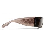 Chanel - Occhiali Rettangolari da Sole - Tartaruga Scuro Marrone - Chanel Eyewear