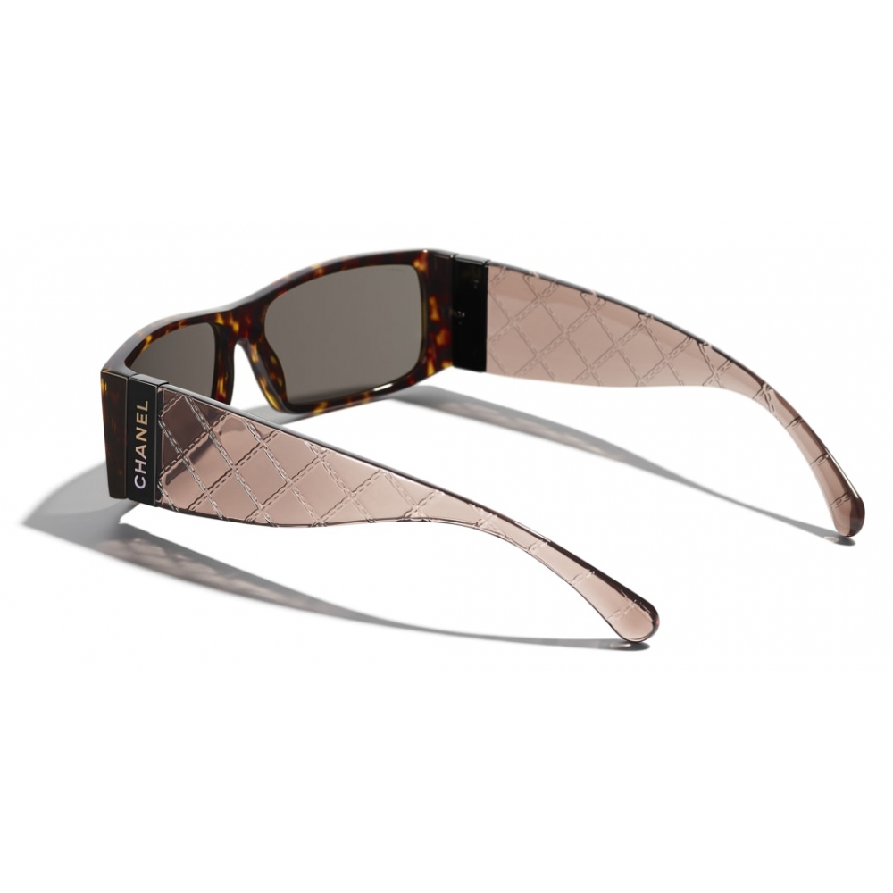 Chanel - Square Sunglasses - Dark Tortoise Brown Polarized Gradient - Chanel  Eyewear - Avvenice