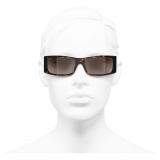 Chanel Brown Tortoise 5065 CC Rectangle Sunglasses Chanel