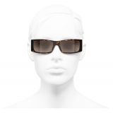 Chanel - Rectangle Sunglasses - Dark Tortoise Brown - Chanel Eyewear