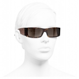 Chanel - Rectangle Sunglasses - Dark Tortoise Brown - Chanel Eyewear