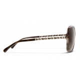 Chanel - Occhiali Quadrati da Sole - Tartaruga Marrone - Chanel Eyewear