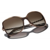 Chanel - Occhiali Quadrati da Sole - Tartaruga Marrone - Chanel Eyewear