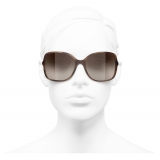 Chanel - Occhiali Quadrati da Sole - Tartaruga Marrone - Chanel Eyewear