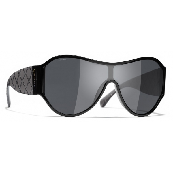 Chanel - Shield Sunglasses - Black Gray - Chanel Eyewear